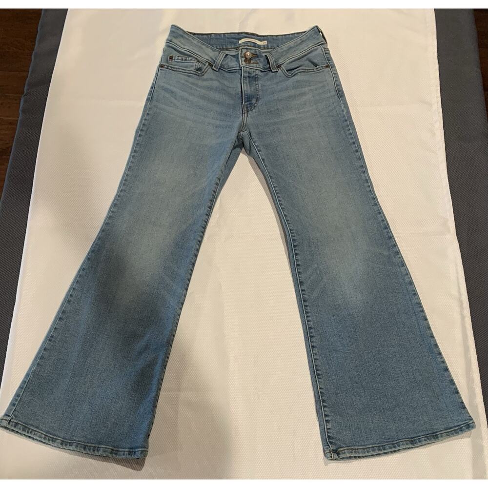 Levi's Superlow Flare Jeans Womens Size 29x30 Medium Wash Y2K Low Rise - Picture 2 of 10